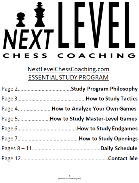 NextLevelChessCoaching.com 4-Week Essential Study Program